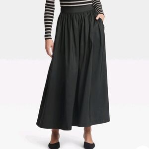 Women's Voluminous Maxi Skirt - A New Day Black L